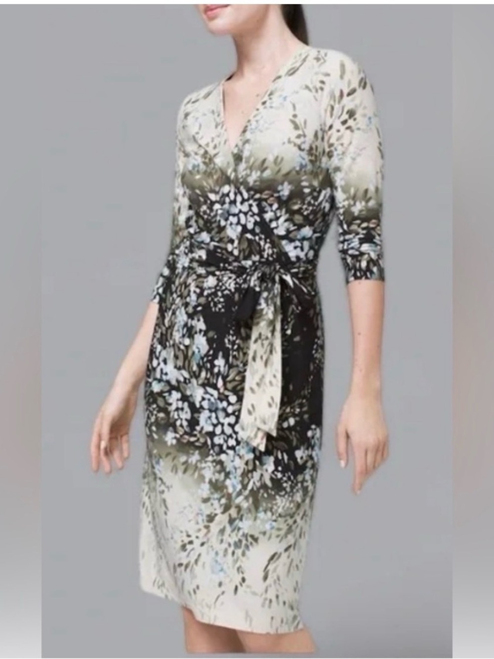 WHBM Floral Print Faux Wrap Dress